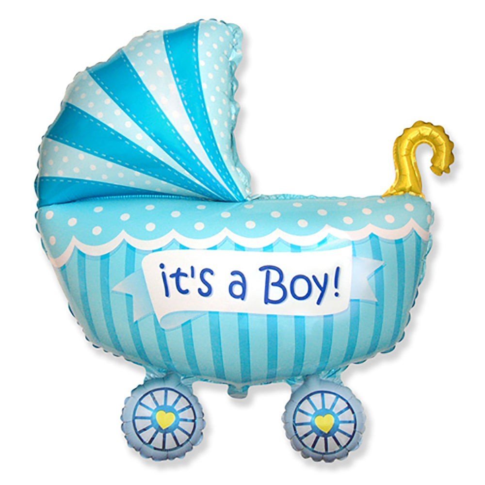 Baby Buggy Boy Foil Balloon 35 Inch