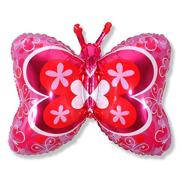 Butterfly Deco Foil Balloon 35 Inch Fuchsia