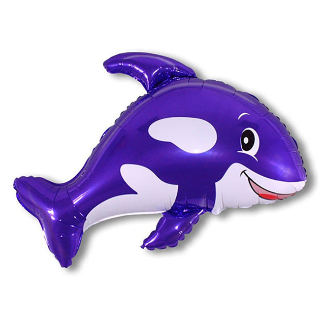 Foil Balloon Friendly Whale Purple