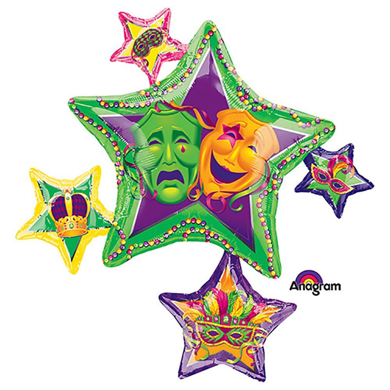 Foil Balloon Masquerade Star Cluster 35 Inch