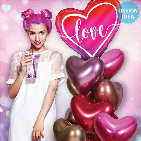 Foil Balloon 35 Inch Opal Ombre Love