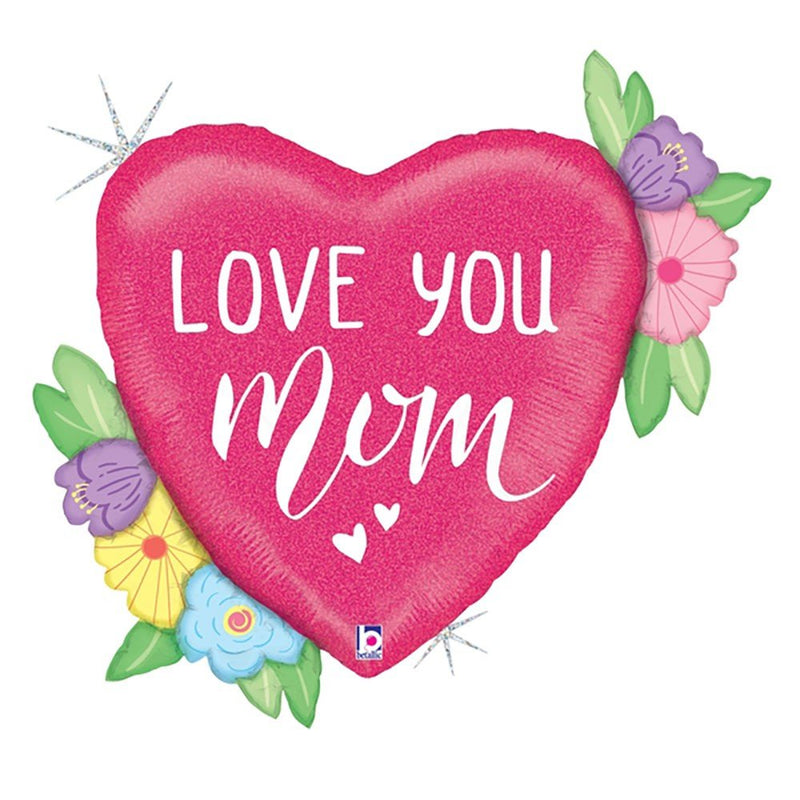 Foil Balloon Pastel Floral Mom 35 Inch