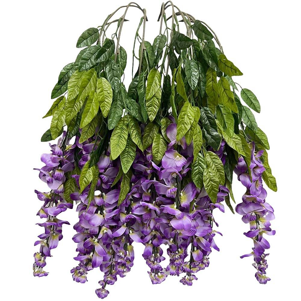 Artificial Wisteria Hanging Bush Lilac Purple