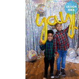 Foil Balloon Script Phrase Yay Gold