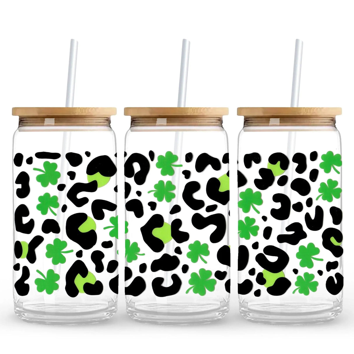 UV DTF Wrap - Lucky Green Cheeta (9.7" x4.3")