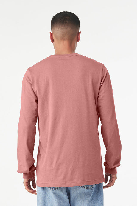 Bella Canvas 3501 Long Sleeve Cotton Fabric - Mauve, Long Sleeve, Unisex Jersey (S-3XL)