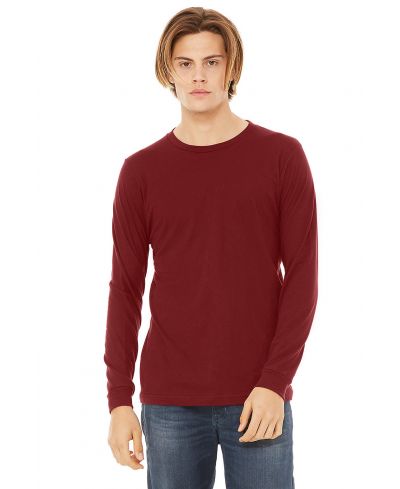 Bella Canvas 3501 Long Sleeve Cotton Fabric - Cardinal, Long Sleeve, Crew Neck (1 Piece)