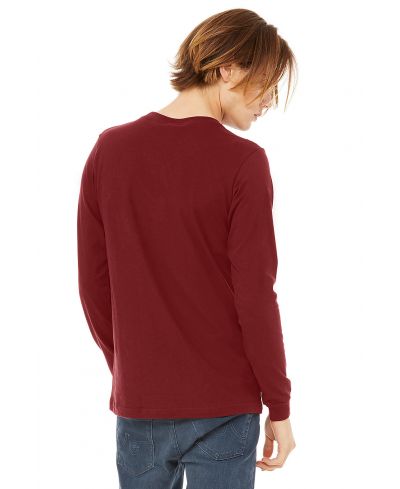 Bella Canvas 3501 Long Sleeve Cotton Fabric - Cardinal, Long Sleeve, Crew Neck (1 Piece)