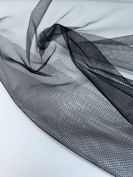 Polyamide Mesh Black Stretch Fabric