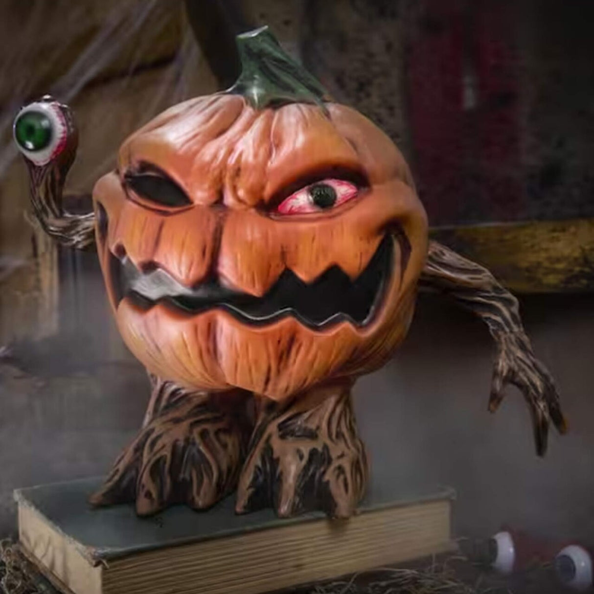 Animated LED Jack-O-Lantern Halloween Decorative Indoor Accent