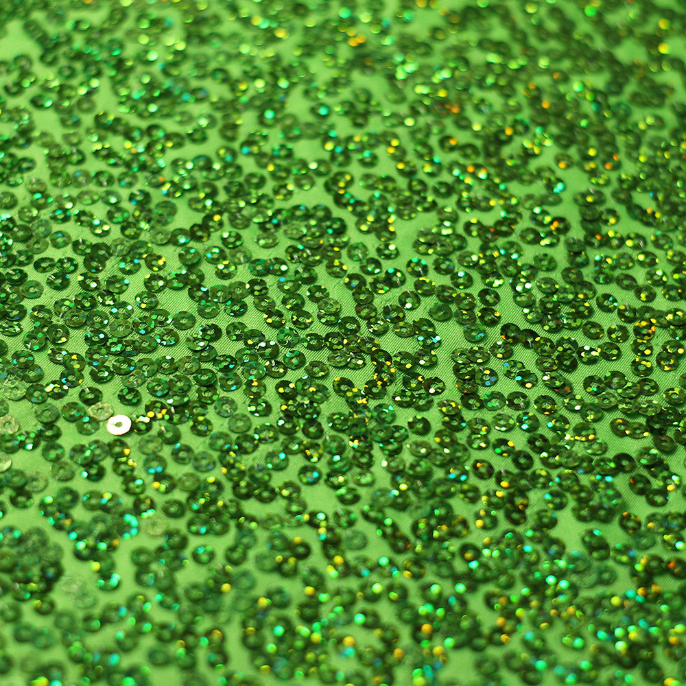 Sequin Showcase Razzle Nylon Spandex Fabric - Assorted Colors, Holographic Round Sequins, 54/56" Width (1 Yard)