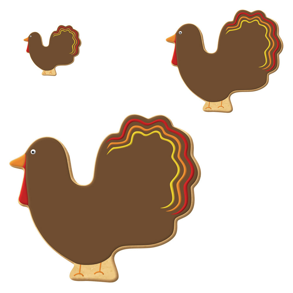 Turkey Nested Cookie Cutter Set 3 Pc GC0112 with a Hang Tag Cookie Recipe Card