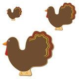 Turkey Nested Cookie Cutter Set 3 Pc GC0112 with a Hang Tag Cookie Recipe Card
