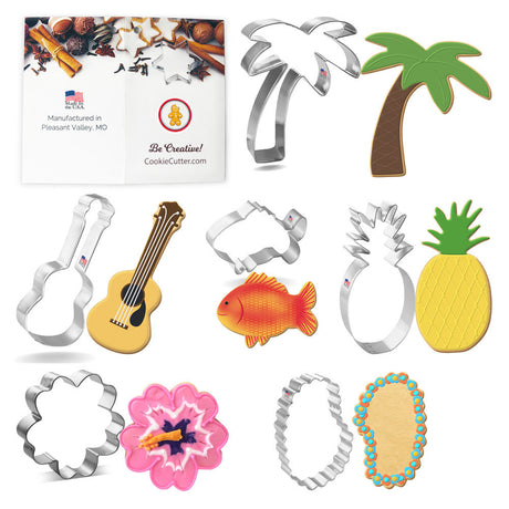 Aloha Cookie Cutter 6 Pc Set HS0425 - Foose Cookie Cutters - USA Tin Plate Steel