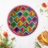 8 Ct. 7.25" Bright Geometric Dessert Plates Colorful Disposable Paper Party Plates