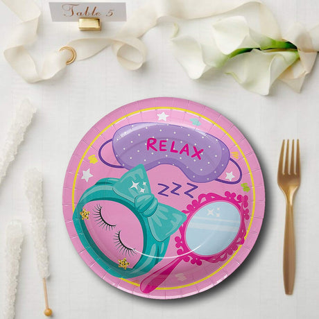 8 Ct. Spa Party Dessert Plates Pink 7" Round Paper Plates