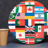 8 Ct. Flags of All Nations Paper Dessert Plates 7" International Party Plates