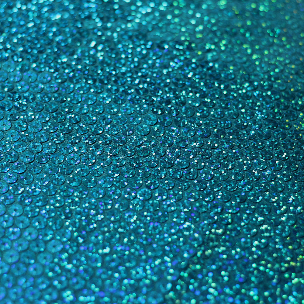 All-Over Holo Sequins Poly Spandex Fabric - Multiple Colors, Round Sequins, 56-58" Width (1 Yard)