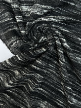 Wool Bouclé Striped Gray Black
