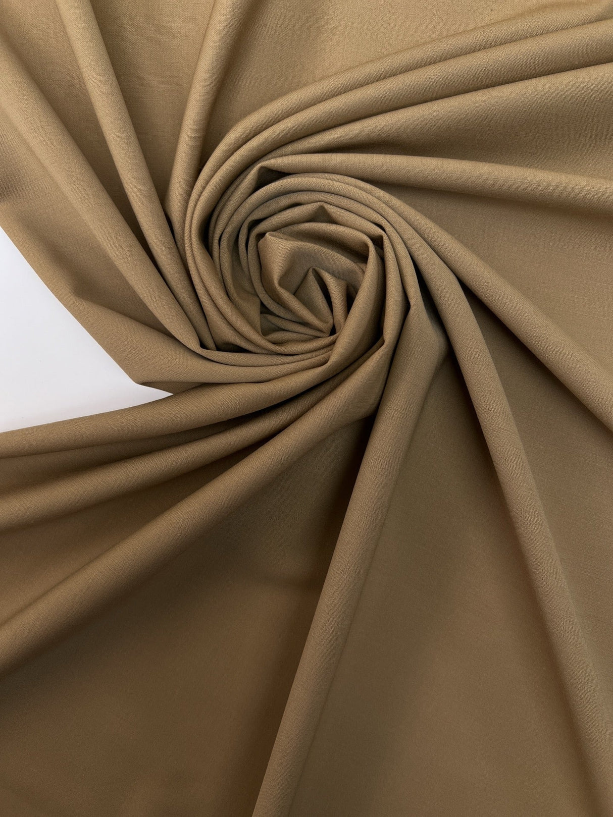 Wool Blend Stretch Fabric Brown Beige