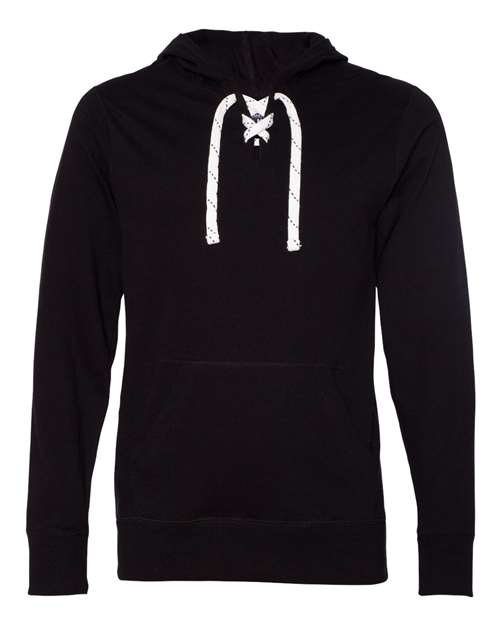J. America Unisex Jersey Sport Lace Hooded Pullover