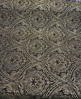 Medellin Damask Upholstery Fabric - Black Gold Damask, 58" Width, 14" Horizontal Repeat, 13" Vertical Repeat (1 Yard)