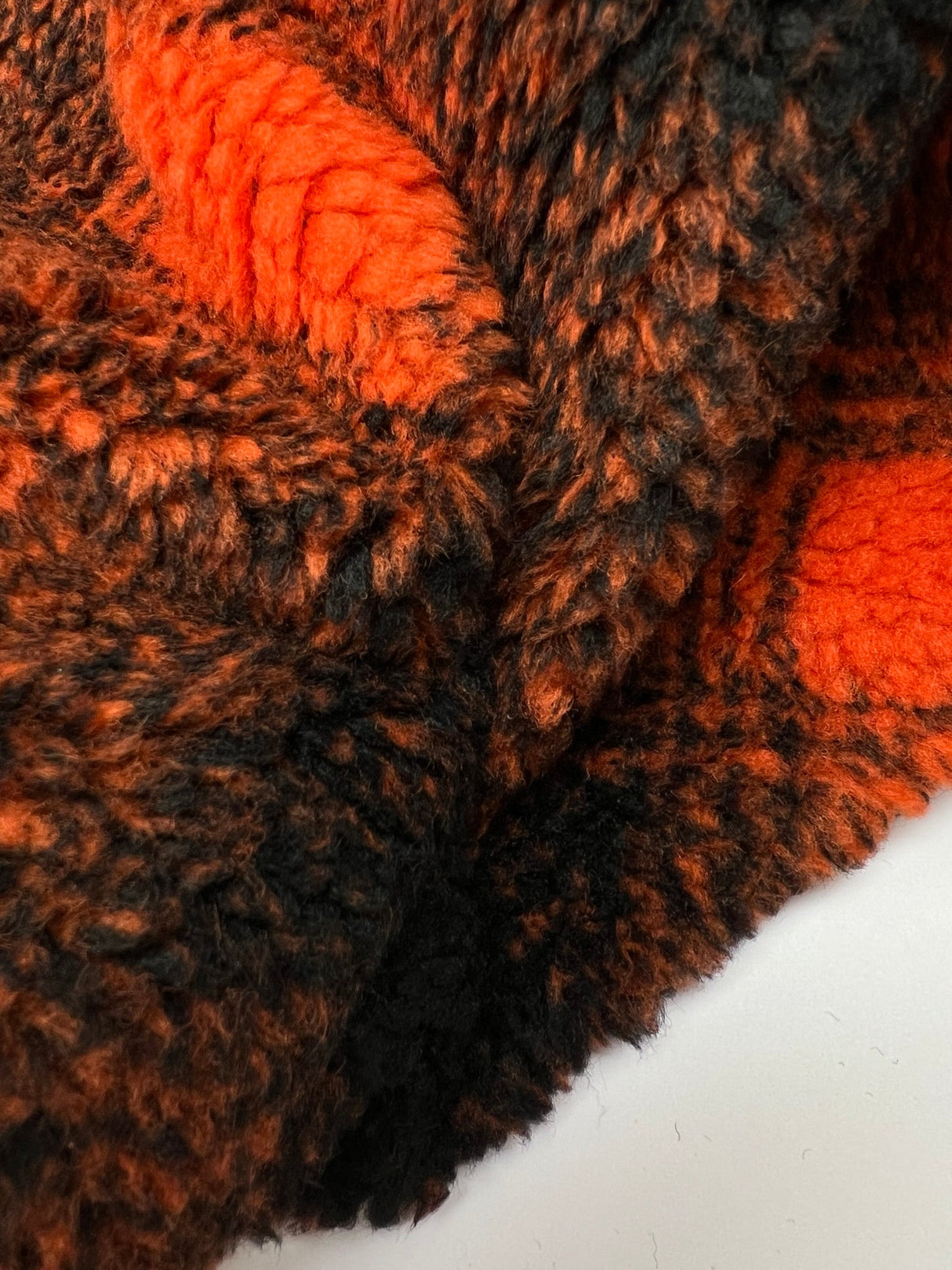 Faux Fur Orange-Black Laminated