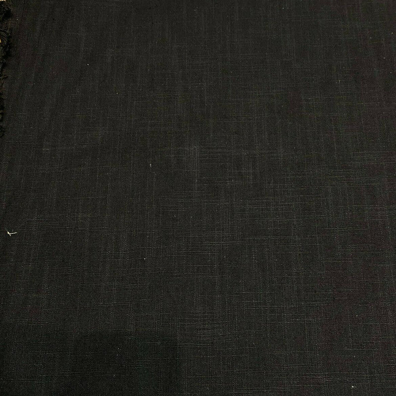 PK Faux Linen Derby Solid Onyx Black Cotton Fabric - Black, Solid, 54" Width (By The Yard)