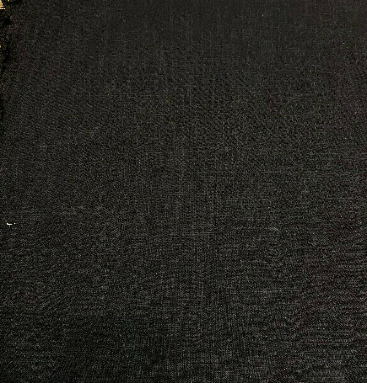 PK Faux Linen Derby Solid Onyx Black Cotton Fabric - Black, Solid, 54" Width (By The Yard)