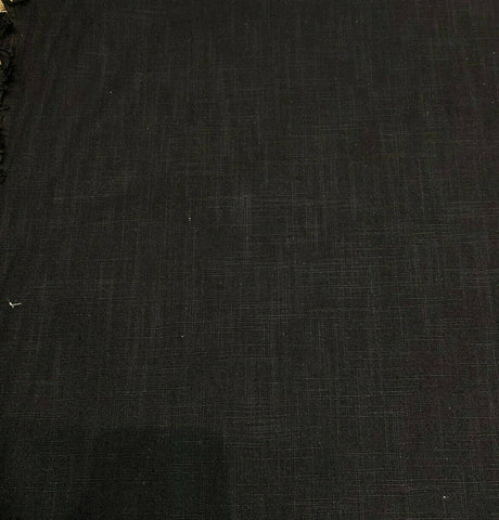 PK Faux Linen Derby Solid Onyx Black Cotton Fabric - Black, Solid, 54" Width (By The Yard)