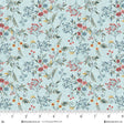 Cotton Print Pale Blue Tender Vines Fabric 44/45"