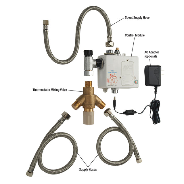 Krowne Metal Royal Series Electronic Wall Mount Faucet with 6" Gooseneck Spout, 16-191
