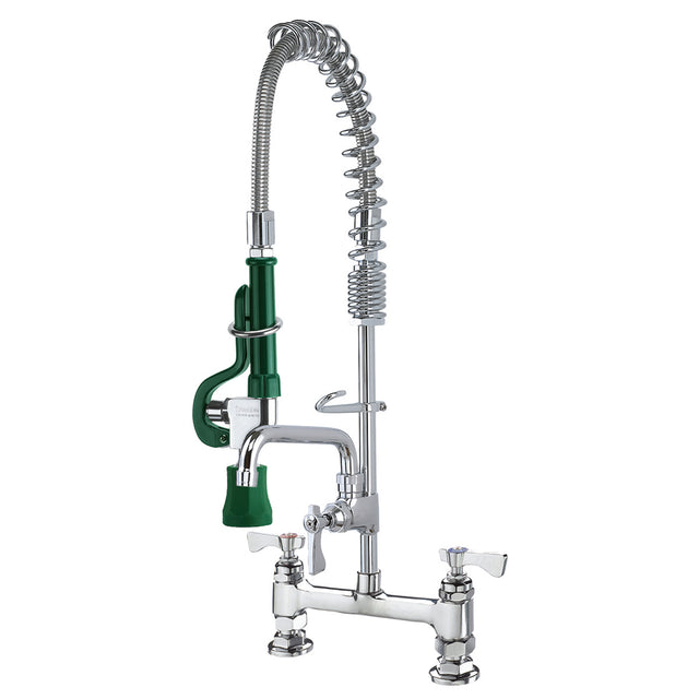 Krowne Metal 18-606L Royal Series 8" Center Deck Mount Space Saver Pre-Rinse with Add-On Faucet and 6" Spout
