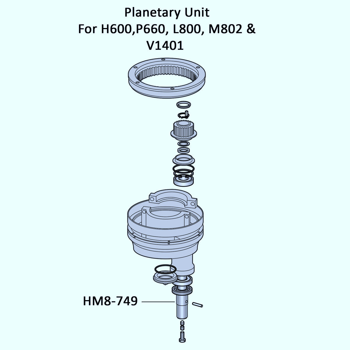 Agitator Shaft Assembly for Hobart Mixers OEM # 65749