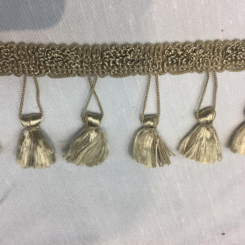 Antique Trim With Small Tassels Trim Fabric - 3 Inch Trim, Decorative Tassels (36 Yard Roll)