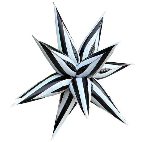 Foil Balloon Black & White Starburst 40 Inch