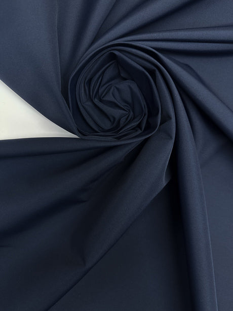 Blue Silk Polyamide Jacket Fabric