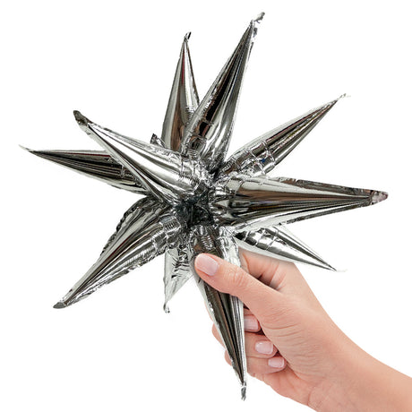 Foil Balloon Silver Mini Starburst 12 Inch