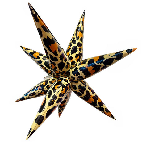 Leopard Print Starburst Foil Balloon