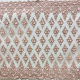 Beaded 3D Floral Lace Mesh