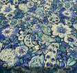 Dena Home Sweet Summer Linen Rayon Fabric - Blue Floral, 54" Width (1 Yard)