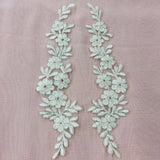 Beaded Corded Floral Lace Applique