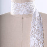 White Lily Stretch Lace 2" Elastic Scalloped Floral Trim for Lingerie, Overlays & Crafts