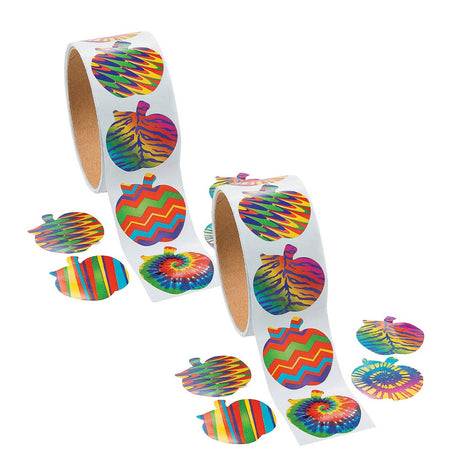Funky Apple Sticker Roll 100 Pieces