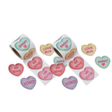 1 1/2" Valentine’s Day Conversation Heart Paper Sticker Roll 100 Pc