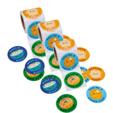 2 1/2" Bulk 100 Pc Hanukkah Jewish Food Characters Sticker Roll