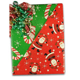 24''x417' Gold Dot & Stripe Two Sides Double the Joy The Best Reversible Christmas Wrapping Papers