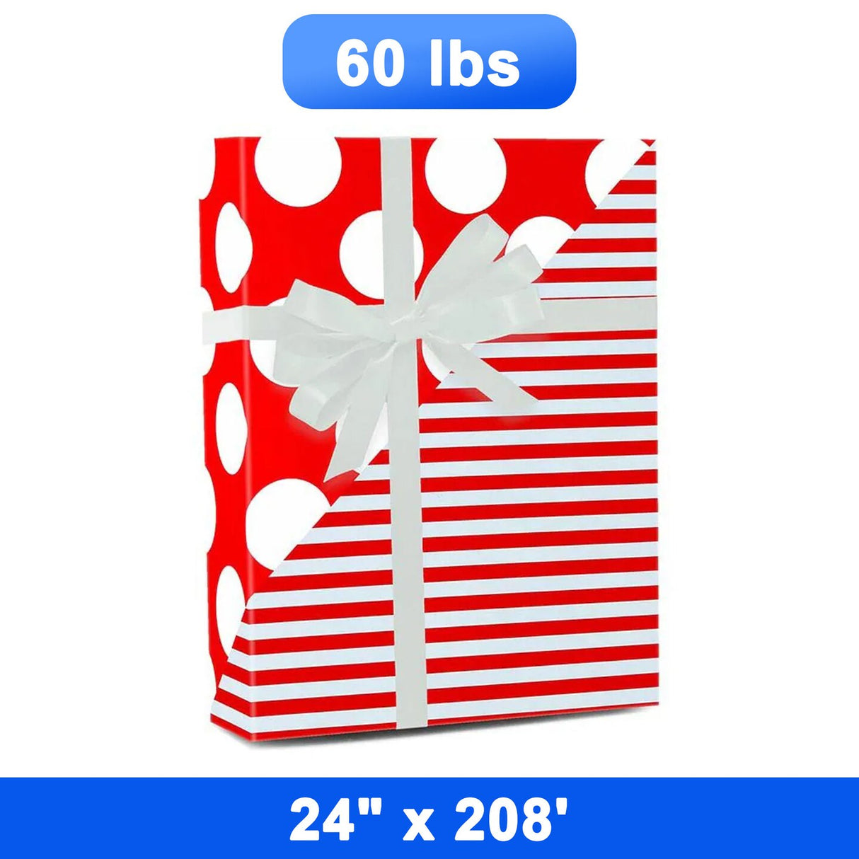 Striped Wrapping Paper 24" x 417' Roll 60 lbs
