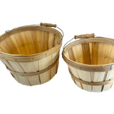 Wood Slat Peck Farm Basket 8 Quarts 10.5" Diameter