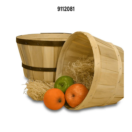 Wood Slat Peck Farm Basket 8 Quarts 10.5" Diameter